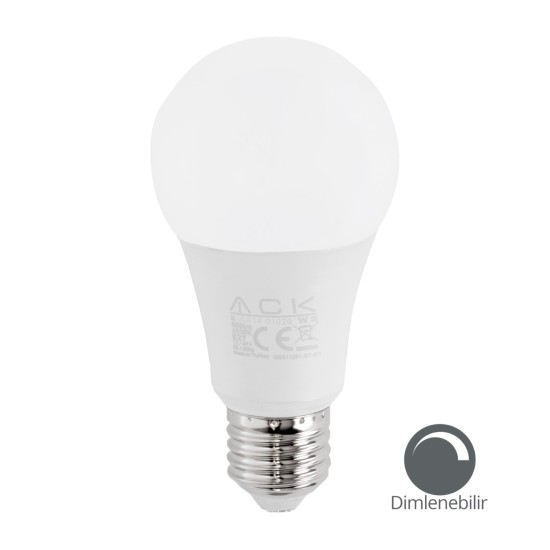 Ack AA14-01021 9W Dimlenebilir LED Ampul 4000K E27 Duy