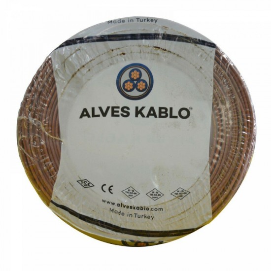 Alves 2,5 mm PVC İzoleli Tesisat NYA Kablo Kahverengi