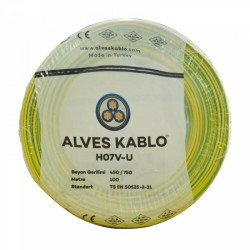 Alves 2,5 mm PVC İzoleli Tesisat NYA Kablo Sarı Yeşil