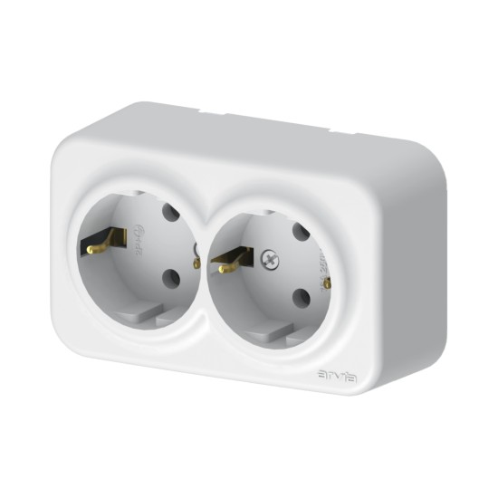 Arvia Aria Beyaz Sıva Üstü İkili Topraklı Priz 25 01 1000 907