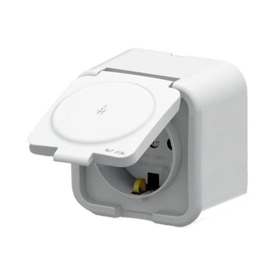 Arvia Aria Beyaz Sıva Üstü Kapaklı Topraklı Priz 25 01 1000 218