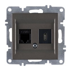 Arvia Karen Antrasit Data Cat6 + USB Type C Data Prizi Modül + Kapak - 50 06 2000 258