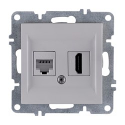 Arvia Karen Beyaz Data Cat6 + HDMI Prizi Modül + Kapak - 50 01 1000 255