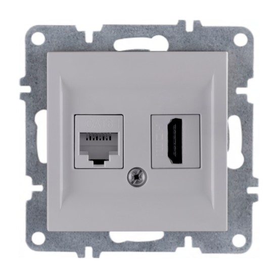 Arvia Karen Beyaz Data Cat6 + HDMI Prizi Modül + Kapak - 50 01 1000 255