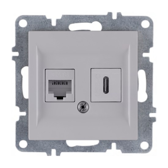 Arvia Karen Beyaz Data Cat6 + USB Type C Data Prizi Modül + Kapak - 50 01 1000 258