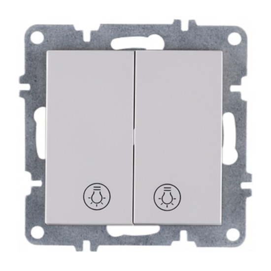 Arvia Karen Beyaz Implus Komütatör (Light+Light) Modül + Kapak - 50 01 1000 219