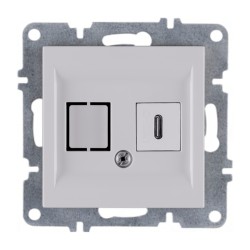 Arvia Karen Beyaz USB Type C Data Prizi Modül + Kapak - 50 01 1000 253