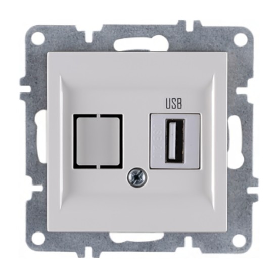 Arvia Karen Beyaz USB Data Prizi Modül + Kapak - 50 01 1000 251