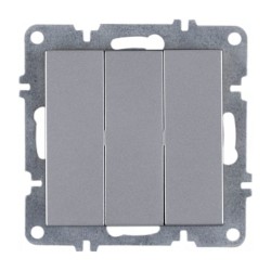 Arvia Karen Silver Üçlü Anahtar Modül + Kapak - 50 03 2000 254