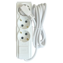 Arvia Motto Üçlü Topraklı Grup Priz Çocuk Korumalı 2 Metre Kablolu 35 01 1003 402