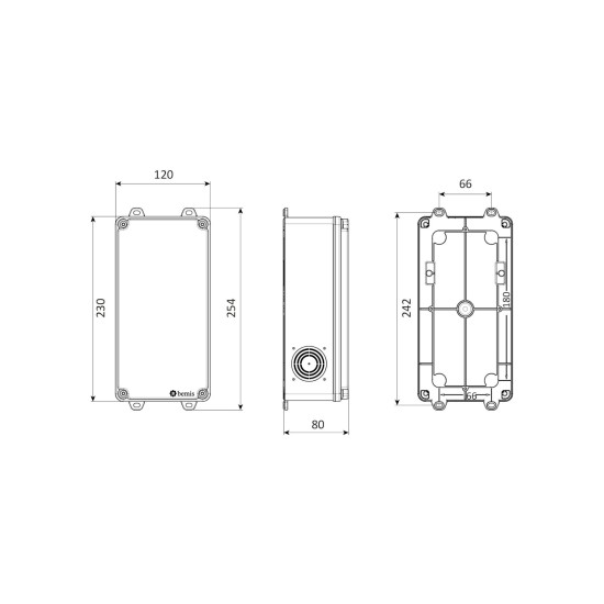 Bemis IP44 120x255x80 mm Plastik Buat BB2-0631-0003