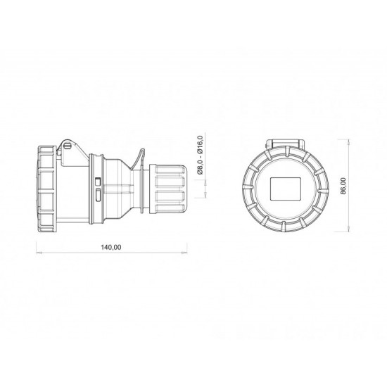 Bemis IP67 CEE Norm 4/16A Uzatma Priz 380V - 450V BC1-1504-7312