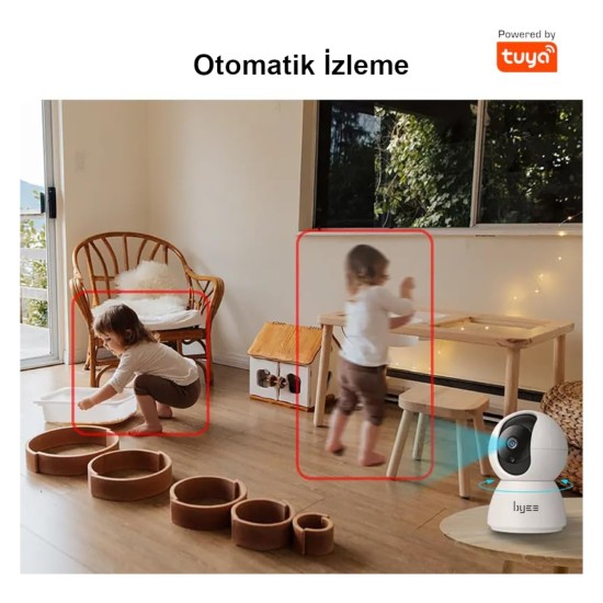 Byes BY71-100 Akıllı Wi-Fi Kamera X100 – 1080p Gece Görüşlü, Otomatik İzleme