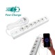 Byes BY80-141 6'lI Anahtarlı USB Hızlı Şarjlı 2m Kablolu Topraklı Priz | 20W PD QC Destekli