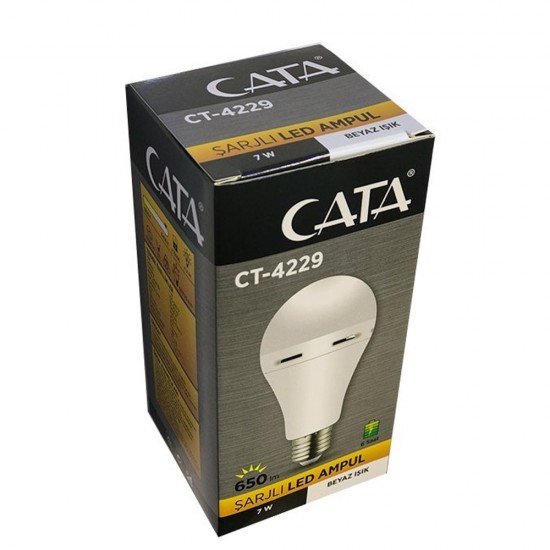 Cata CT-4229 9W Şarjlı Led Ampul 6400K Beyaz E27 