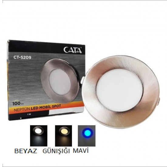 Cata CT-5209 1W Ledli Mobil Yıldız Spot Sıva Altı 6400K Beyaz