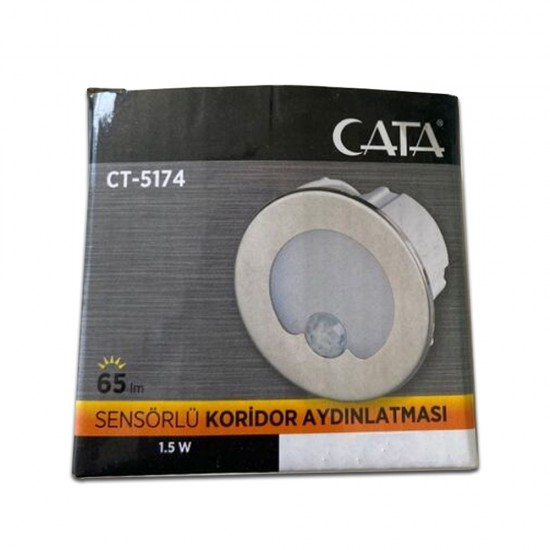 Cata CT-5174 1.5W Koridor Led Armatür Sensörlü 6400K Beyaz