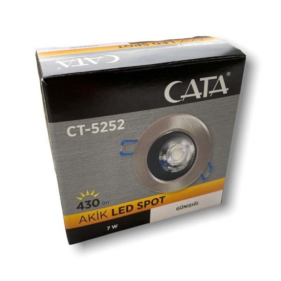 Cata CT-5252 7W Cob Led Akik Yuvarlak Spot Armatür 3200K Günışığı