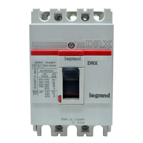 Legrand 027024 DRX 100N 3 Kutuplu 20kA 40A 415V Sabit Tip Kompakt Şalter 