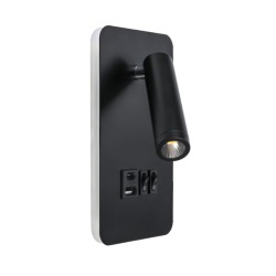Maxled 2xUSB Siyah Yatak Başı Led Aplik 3000K MX-7700