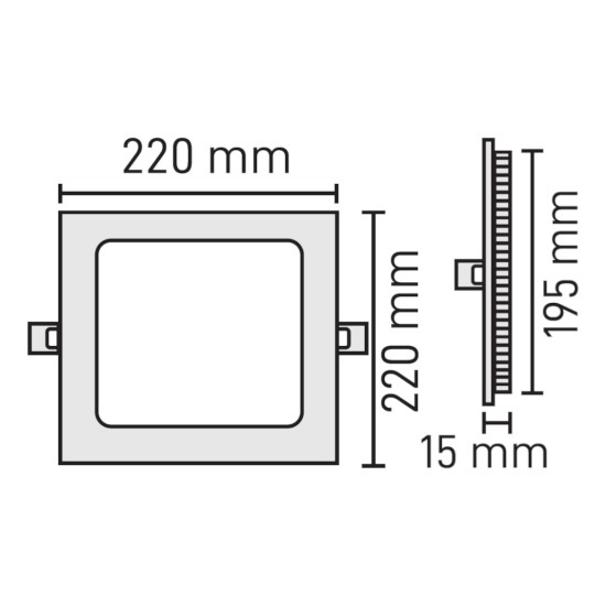 Maxled MX-1037 18W Siyah Kasa Kare Sıva Altı Led Panel 6500K Beyaz Işık