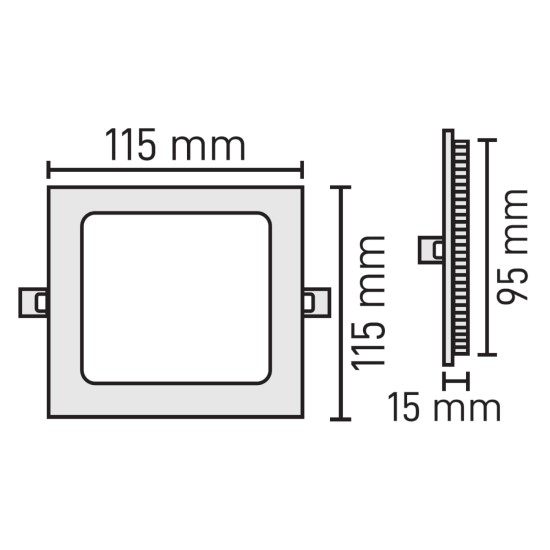 Maxled MX-1030 6W Siyah Kasa Kare Sıva Altı Led Panel 6500K Beyaz