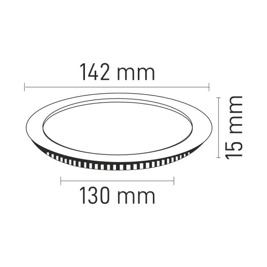 Maxled MX-1020 9W Siyah Kasa Yuvarlak Sıva Altı Led Panel 3000K Günışığı
