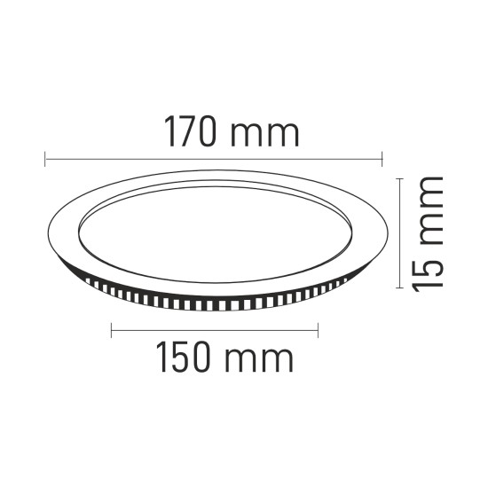 Maxled MX-1022 12W Siyah Kasa Yuvarlak Sıva Altı Led Panel 4000K Ilık Beyaz