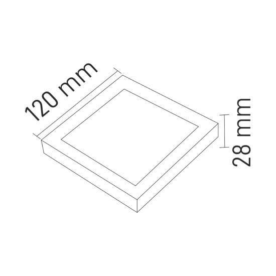 Maxled MX-1064 6W Sıva Üstü Siyah Kasa Kare Led Panel 6500K Beyaz