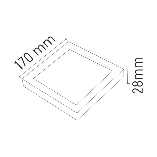 Maxled MX-1066 12W Sıva Üstü Siyah Kasa Kare Led Panel 3000K Günışığı