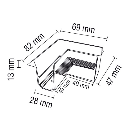 Maxled MX-4540 Magnet Ray L Dönüş Aparatı Tavan