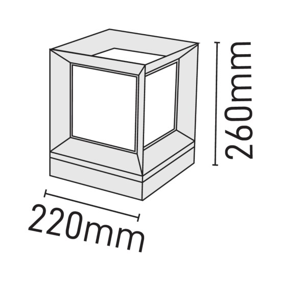 Maxled MX-6038 E27 Duylu Dış Mekan Alüminyum Set Üstü Küp Armatür