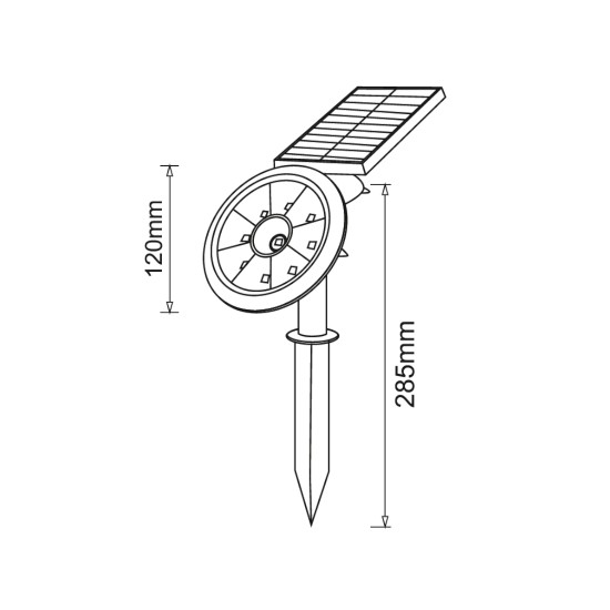 Maxled MX-9010 18W Led Solar Kazıklı Bahçe/Çim Armatürü Amber