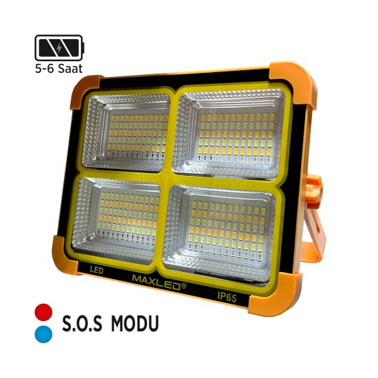 Maxled MX-9020 200W Taşınabilir Şarjlı Solar Led Projektör 3 Renk