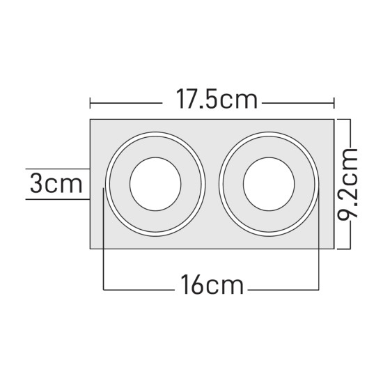 Maxled Sıva Altı GU-10 Duylu İkili Siyah Gold Dekoratif Spot Kasa MX-2026