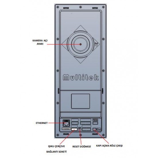 Multitek IP İnterkom DIP70 7 inç Dokunmatik LCD, 2MP Kameralı Görüntülü Kameralı Zil Kapı Paneli 9G 05 20 0006