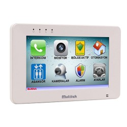 Multitek Multibus Sistem MBT-70-SMART Alarmlı Beyaz Kasa 7 inç Dokunmatik Daire Görüntülü Diafon Ekranı 9G 01 01 0020B