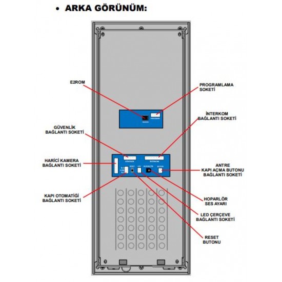Multitek Multibus Sistem MB-10 Görüntülü Zil Kapı Paneli 9G 02 01 0001 - Kartlı Geçiş Özelliği Yok