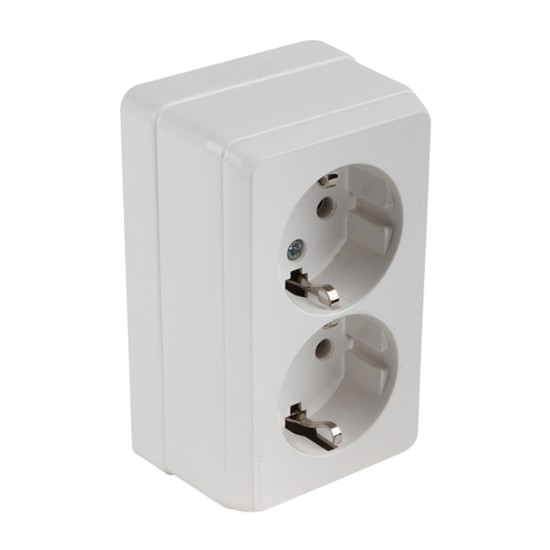 Mutlusan Bron Sıva Üstü Beyaz İkili Topraklı Priz 2160 202 0201