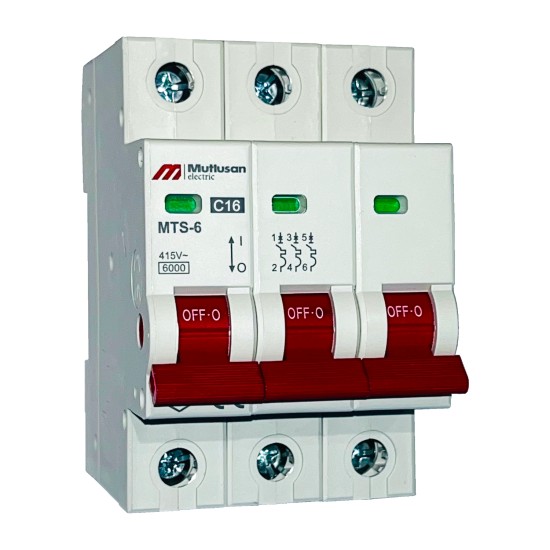 Mutlusan MTS06-3016C 3x16A 6kA C Tipi Otomatik Sigorta