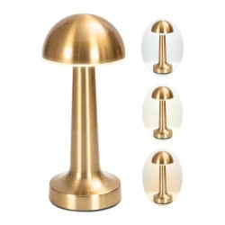 Noas YL86-1230 Atina Gold Üç Renkli Dokunmatik Masa Lambası - Şarjlı Dimlenebilir Type-C