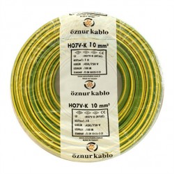 Öznur 10 NYAF Kablo Sarı Yeşil 100 Metre