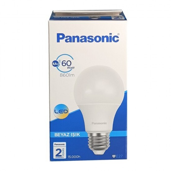 Panasonic E27 LED Ampul 8,5W 60W 860lm 6500K Beyaz - 10'lu Paket