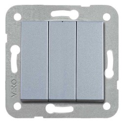 Viko 92605068 Novella/Trenda Gümüş Üçlü Anahtar Düğme (Mekanizma Hariç)