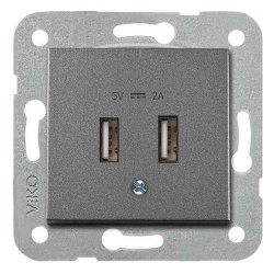 Viko 92605409 Novella/Trenda Füme USB Şarj Prizi Düğme (Mekanizma Hariç)  