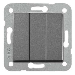 Viko 92605468 Novella/Trenda Füme Üçlü Anahtar Düğme (Mekanizma Hariç)