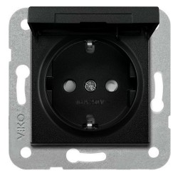Viko 92605512 Novella/Trenda Siyah Kapaklı Topraklı Priz Kapak (Mekanizma Hariç)