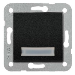Viko 92605527 Novella/Trenda Siyah Işıklı Etiketli Zil Anahtar Düğme (Mekanizma Hariç)