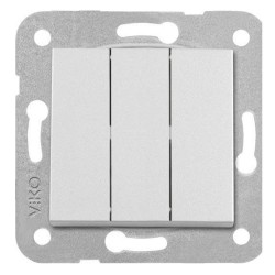 Viko 92605668 Novella/Trenda Metalik Beyaz Üçlü Anahtar Düğme (Mekanizma Hariç)