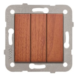Viko 92615168 Novella/Trenda Ceviz Üçlü Anahtar Düğme (Mekanizma Hariç)